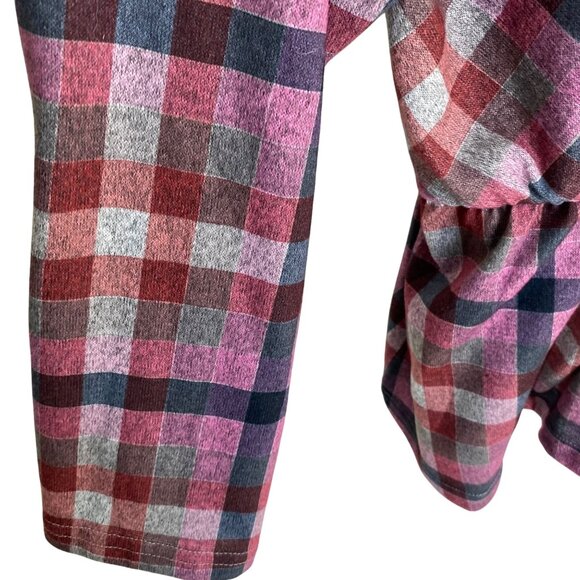 🖤 Lane Bryant 26/28 Plaid Wrap Top – Soft Knit Peplum Style 🖤 - Picture 6 of 9